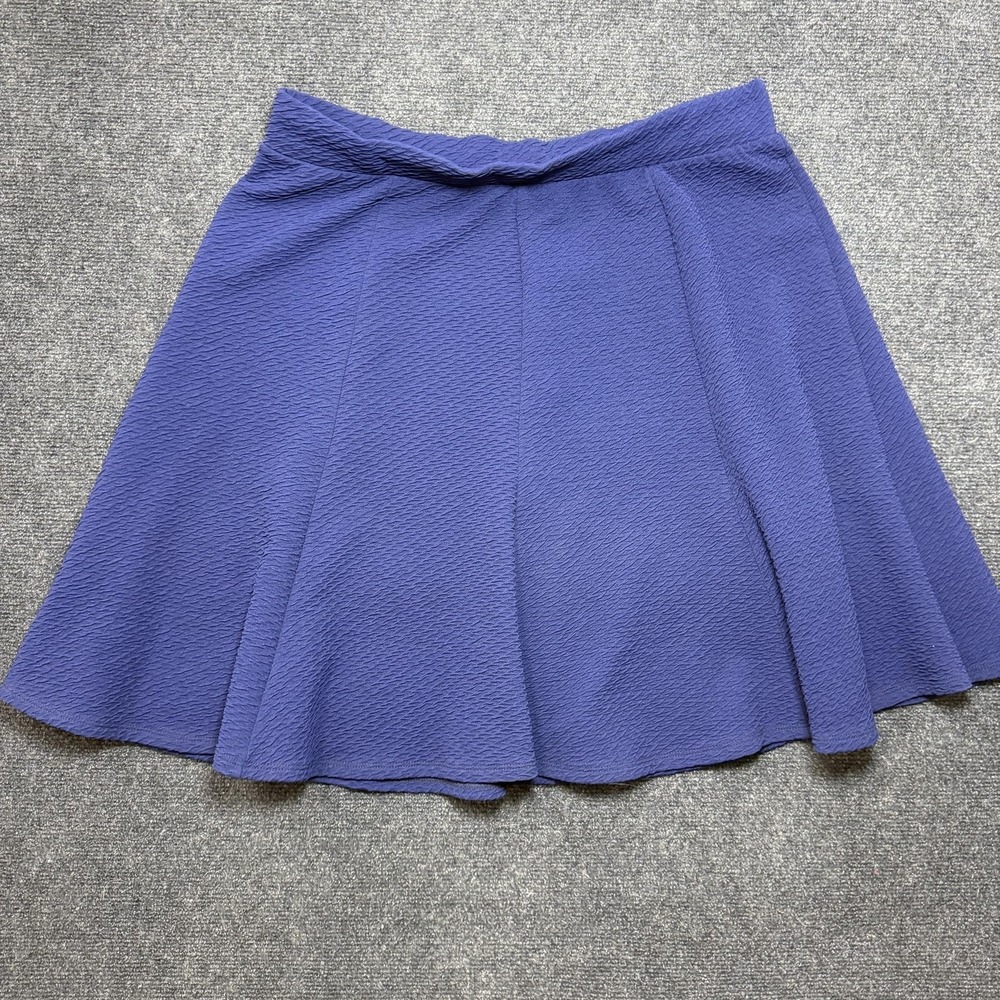 Y2K Gilli Skirt Womens XL Blue Knit Skater Knee Length Elastic Waist Stretch